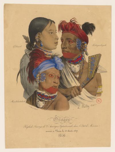  Osages . Peuplade sauvage de l Amérique septentrionale dans l Etat de Missouri arrivés à Paris  L. Boilly. 1827